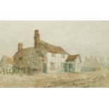 Attributed to John Varley OWS, British 1778-1842- Study of a cottage; pencil and watercolour on