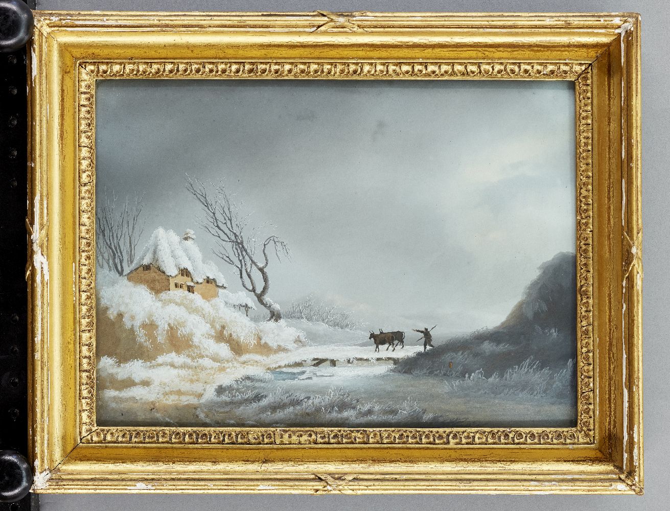 Thomas Walmsley, British 1763-1806- A herdsman and cattle in a winter landscape and a shepherd - Image 2 of 2