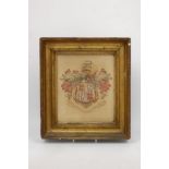 A Victorian armorial, with the motto Manus Haec Inimica Tyrannis, watercolour on paper, framed and