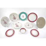 A Royal Copenhagen porcelain part dinner service, the rims moulded with basket weave designs,