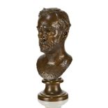 Paul Dubois, French, 1829-1905, A bronze bust of the scientist Louis Pasteur, signature to the