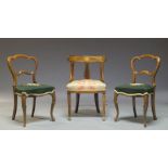 A Regency mahogany and brass inlaid bar back side chair, the top rail inlaid with central rosette