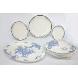 A Royal Worcester bone china porcelain part dinner service in the Blue Dragon pattern, to comprise