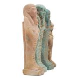Four reproduction mummiform Egyptian shabtis
