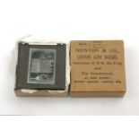 A box of glass slides by Newton & Co., depicting subjects by William Blake (1757-1827), each slide