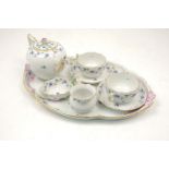 A Herend porcelain Caberet set, 20th century, to comprise a teapot and cover, two cups and
