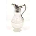 A Victorian silver mounted cut glass jug, London, c.1872, Barnard and Sons Ltd., the body