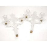 A pair of cut glass candelabra300