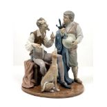 A large Lladro porcelain figure of Don Quixote and Sancho Panza, 39cm high.200