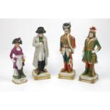 Three German Saxony porcelain figurines depicting French military leaders, to include Napoléon