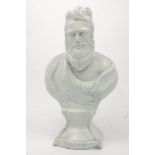 A Ralph Wood pearlware style bust of Neptune, 19th Century, incorporating a stand, celadon colour