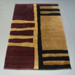 Christopher Farr, a modernist woolen rug with design by Josef Herman, of recent manufacture,