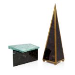 Maitland-Smith, a marble and green stone clad box 1980s Of asymmetric, form with overall tessellated
