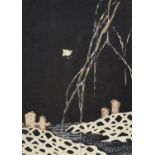 Four Japanese woodblock prints in colours, 20th century, depicting birds and landscapes, each