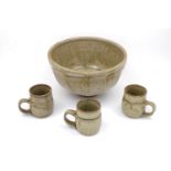 Richard Batterham (1936-), a large stoneware bowl c.1980, unsigned A large stoneware ash glazed bowl