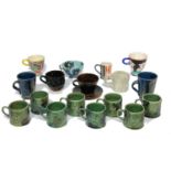 Michael and Carol Francis (both 1946-), a set of eight cups c.2005, signed to base of each A set