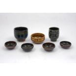Michael Cardew (1901-1983), a set of three pottery bowls Volta Pottery 1945-48, impressed marks to