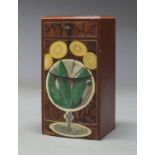A Bloomsbury school style painted cupboard, late 20th Century, decorated with vase of flowers,