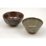 Helen Pincombe (1908-2004), a stoneware bowl c.1960, impressed seal to side decorated with iron