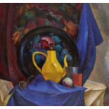 Viktor Abramian, Russian 1938-2008- Nature Morte au pot Jaune,1993; oil on canvas, signed lower