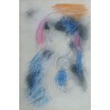 Giorgios Gounaropoulos, Greek 1890-1977- Study of a girl'; pastel and pencil, signed in pencil lower