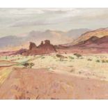 David Graham, South African/British b.1926- Desert landscape; oil on canvas, signed, 65x76cm (ARR)
