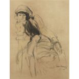 Jacob Kramer, Ukrainian/British 1892-1962- The Artist's Sister; charcoal, signed and dated '46, 43.