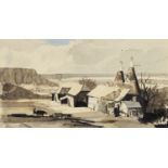 Rowland Hilder OBE, British 1905-1993- The North Downs, Kent; watercolour and pen, signed, 17.5x32.