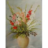 French School, early/mid 20th century- Still life of flowers; oil on canvas, signed Loubens and