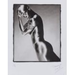 Peter Dazeley, British b.1948- Solarized Male Nude, 2007; hand printed platinum on Aquarelle Arches,