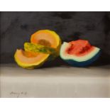 Hungarian School, mid/late 20th century- Still lifes with fruit; oils on canvas board, a pair,