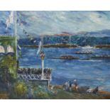 I A Montal, French, 20th century- Regatta, oil on canvas, 60x73cmPlease refer to department for