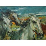 Gerald Ellis, British 1920-1998- Camarguais par Temps d'Orage; oil on canvas, signed, titled on