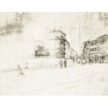 Ivan Schwebel, Israeli 1932-2011- Untitled street scene, 1981; etching on wove, signed, dated and