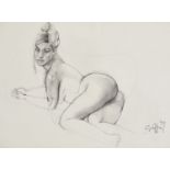 Geoffrey Humphries, British b.1945- Two drawings life drawings; pencil on paper, each signed, and