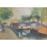 Rudolf Diener-Denes, French/ Hungarian 1889-1956- Un canal (a Canal), Paris, 1927; coloured pastel