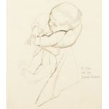 Derrick Greaves, British b.1927- Study of an infant; pen and black ink and wash on paper, signed and