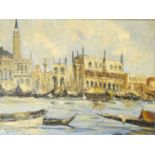 Jean Maret, French, mid 20th century- St Mark's, Venice; oil on canvas, signed, 61.2x82cm (ARR)