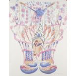 Zandra Rhodes DBE RDI, British b.1940, Many Memories of India, 1982; lithograph in colours on