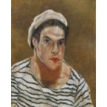 French School, early/mid 20th century- Portrait of a young sailor, head and shoulders; pastel and