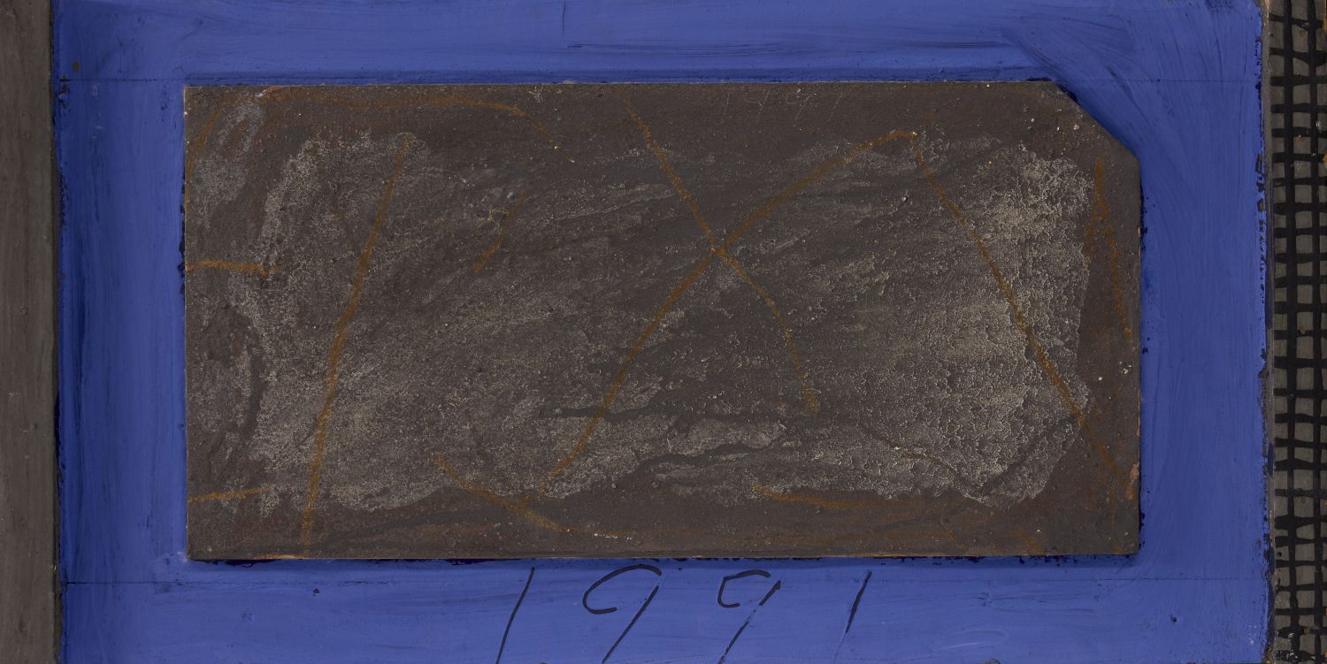 Bryan Illsley, British b.1937- Untitled blue and grey, 1991; mixed media, in artist's integral