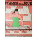 Virginie Thévenet, French, b.1957- Femmes d'un Jour, 1977; lithographic poster in colours, signed in