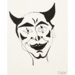 Sven Berlin, British 1911-1999- The Dancing Clown (page 113), c.1955; pen and black ink; 24.