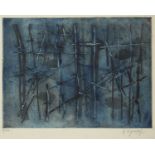 Jean Signovert, French 1919-1981- Untitled; etching with aquatint in colours on laid, signed and