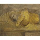 Castillo, Spanish, mid-late 20th century- Sleeping figure; oil on paper laid down on canvas,