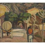 Maurice Albert Loutreuil, French, 1885-1925- Alliée du Village; oil on canvas, signed lower left, 58