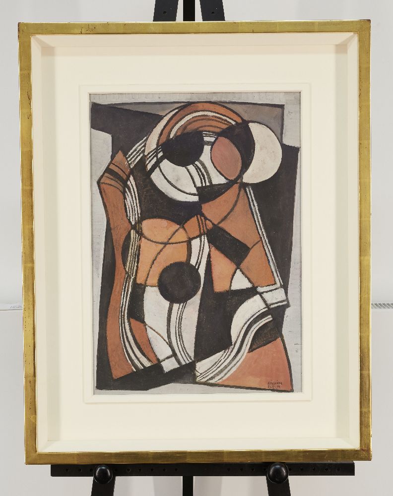 Béla Kádár, Hungarian 1877-1956, Abstract untitled, circa 1940; gouache on board, signed lower - Image 3 of 3