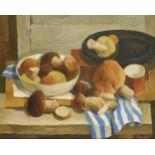 Vilis Ozols, Latvian 1929-2014; Still Life with mushrooms, circa 1990; oil on canvas, signed lower