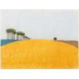 Pieter Van Der Westhuizen, South African b.1931- Cornfield with Trees, 1987; pastel on paper, signed