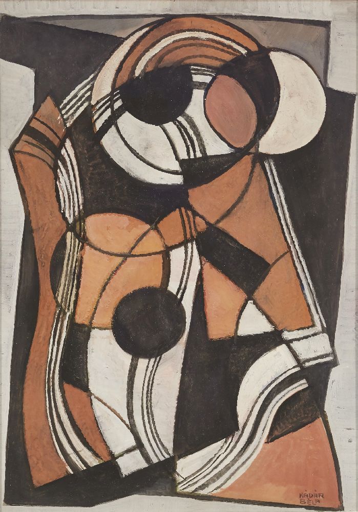 Béla Kádár, Hungarian 1877-1956, Abstract untitled, circa 1940; gouache on board, signed lower